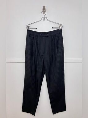 Reformation Sugar Pant Grey Pinstripe Pleated Trousers